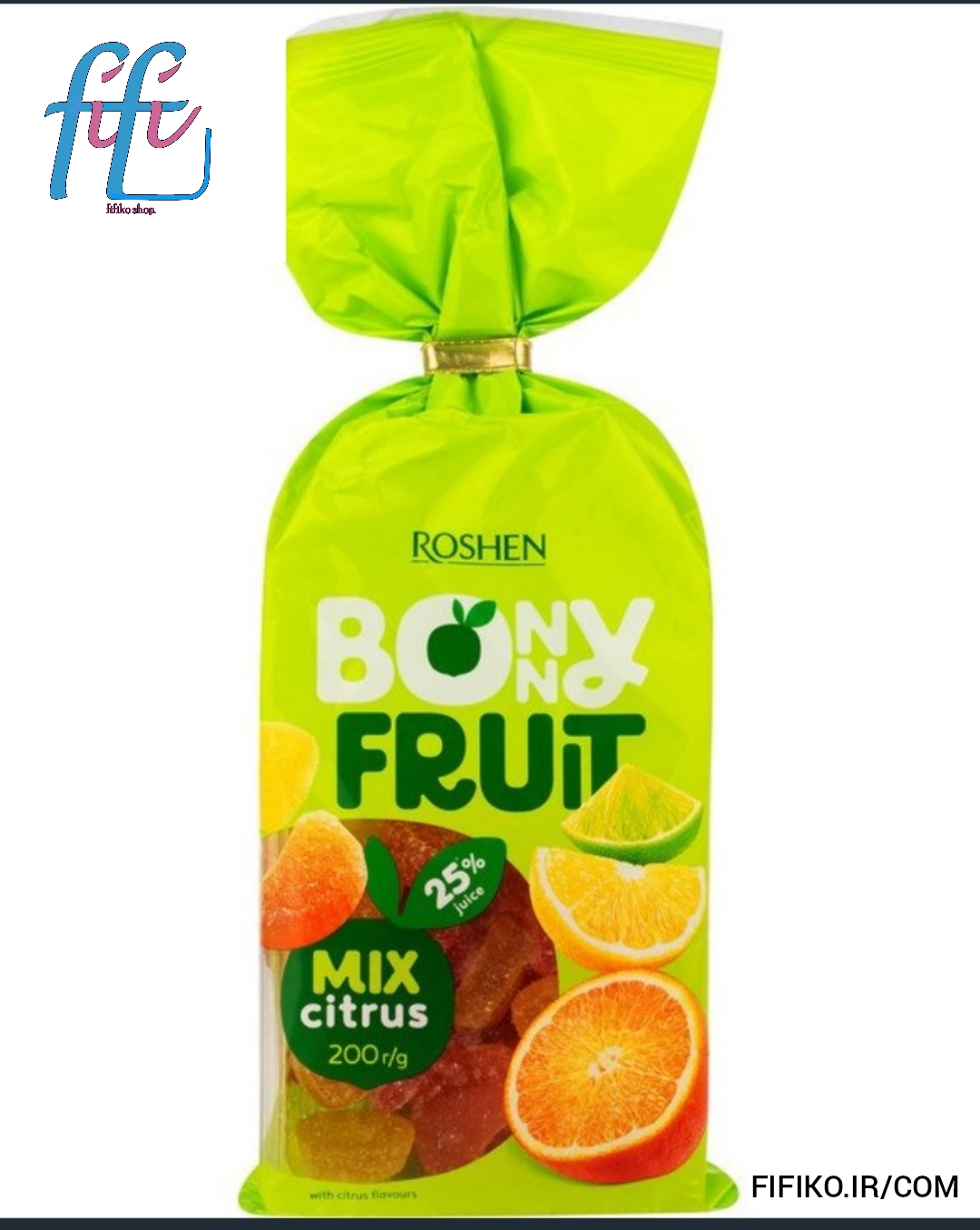 پاستیل شکری بانی فروت روشنbonny fruit rushen طعم مخلوط مرکبات 200 گرم