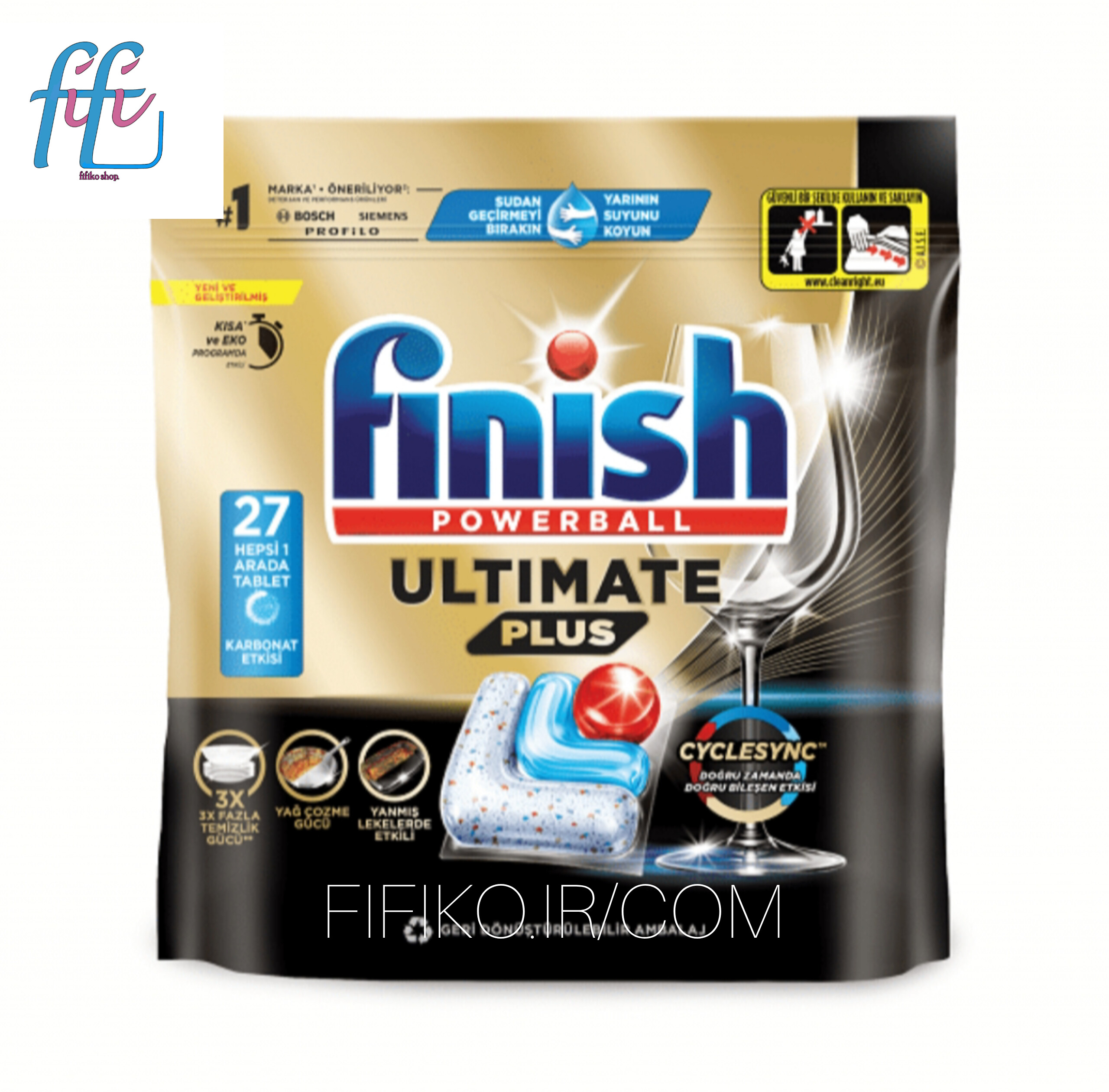 قرص ظرفشویی فینیش Finish مدل Quantom Ultimate Plus بسته 27 عددی