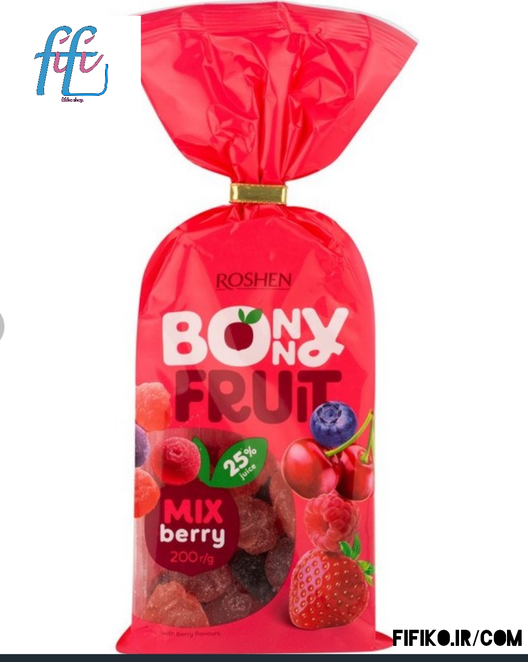 پاستیل شکری بانی فروت روشن bonny fruit rushen  طعم مخلوط انواع توت ها 200 گرم